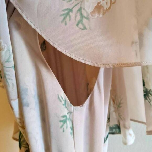 Show Me Your Mumu Audrey Maxi Dress Women's Size XS Tan Floral Boho Wedding Gown - Picture 11 of 14